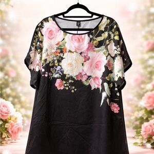SHEIN Black Floral Blouse